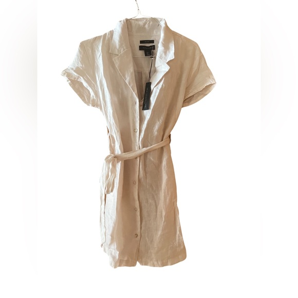 NWT Tahari White Linen Dress - Picture 4 of 7
